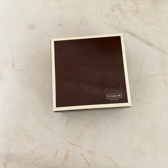 Vintage Coach Jewelry Box, Brown Cardboard Storage Small Box - Picture 1 of 5